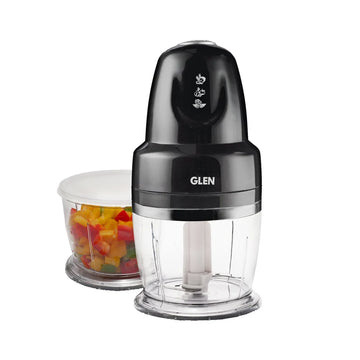 Glen Electric Vegetable Chopper 250W, 400 ml Bowl with Whisking Disc, SS Blades (4043 Plus)