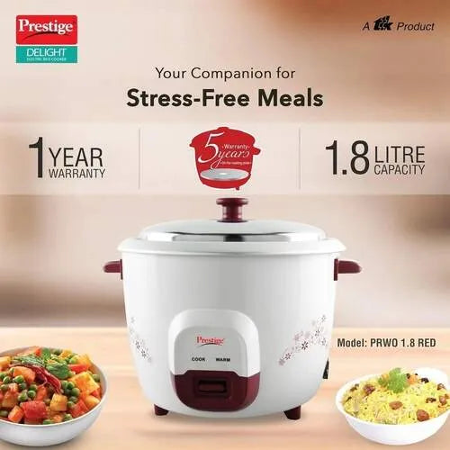 Prestige Electric Rice Cooker 1.8 L with Steaming Feature 700W
