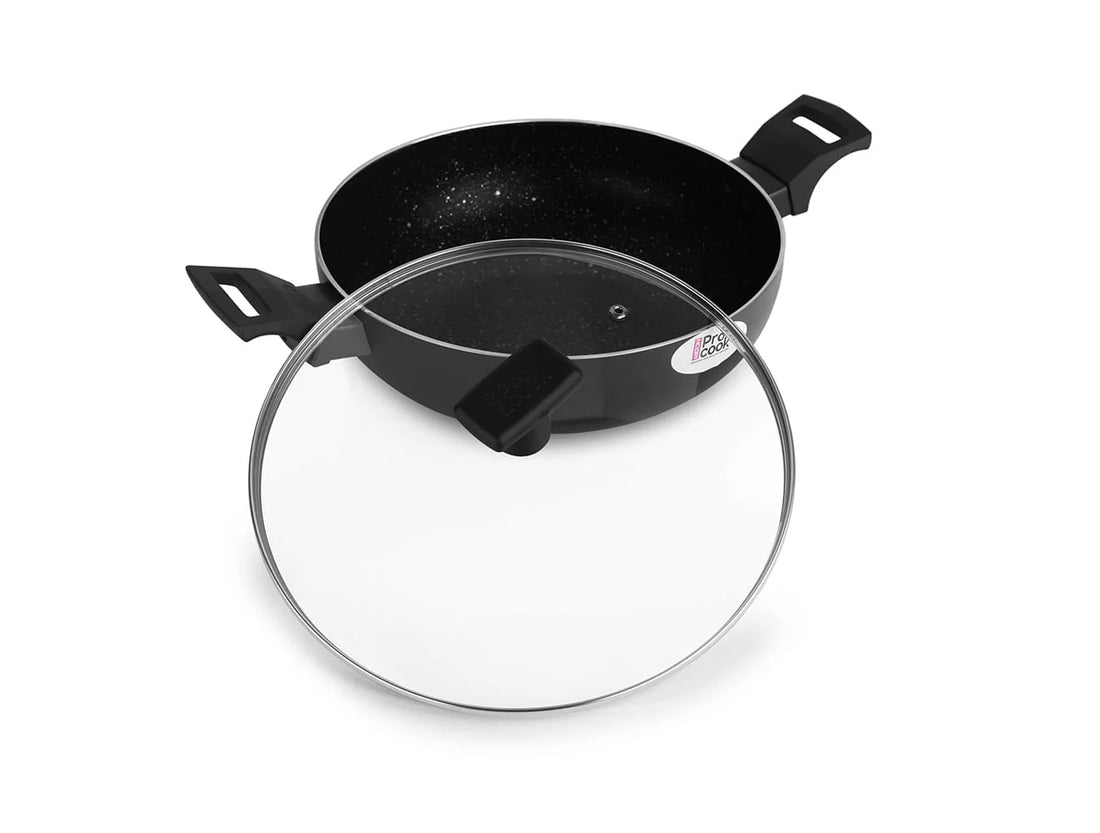 Milton ProCook Granito Induction Kadhai with Glass Lid