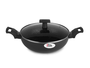 Milton ProCook Granito Induction Kadhai with Glass Lid