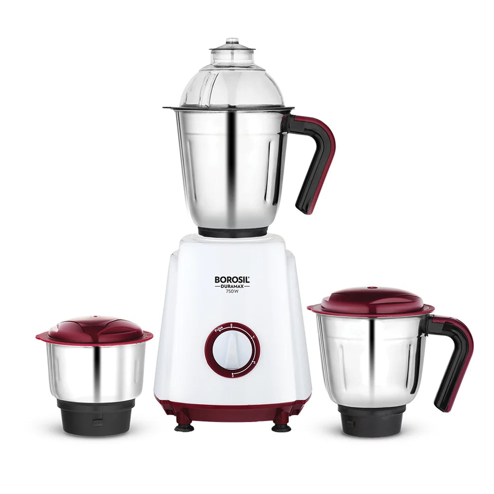 Borosil Duramax 750W Mixer Grinder with 3 Stainless Steel Jars