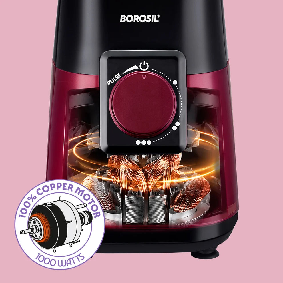 Borosil Premia 1000W Mixer Grinder with 3 SS Jars