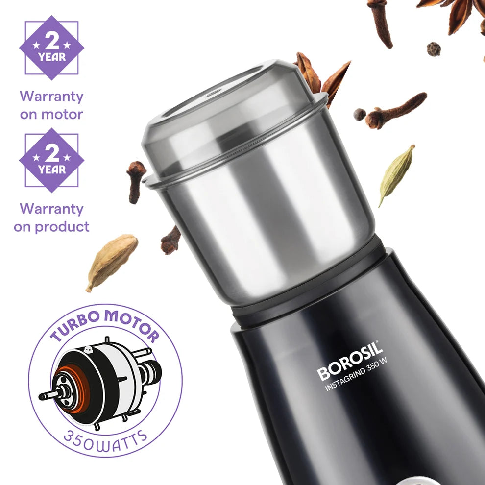 Borosil InstaGrind 350W Mini Grinder – 400ml