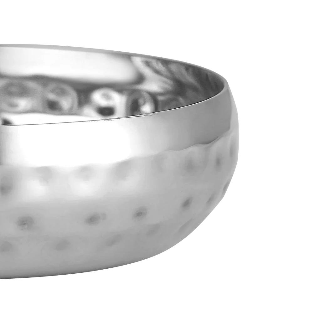Chakmak Stainless Steel Hammered Pudding Bowl - Set of 6