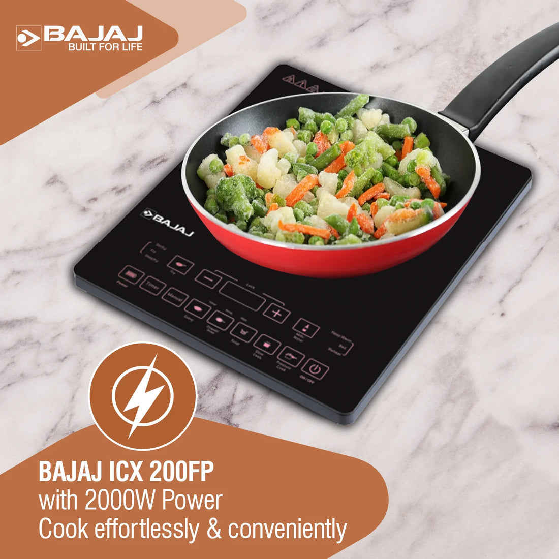 Bajaj ICX 200FP Induction Stove 2000W | Smooth Touch Controls