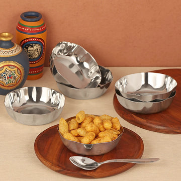 Chakmak Kiwi Stainless Steel Pudding Bowl - 6 Piece Set