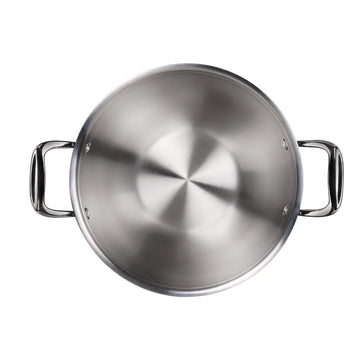 Milton ProCook Tri-Ply Stainless Steel Kadhai with Lid | Induction Compatible