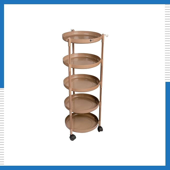 TNT Hexa Rotate Storage Rack | 5 Layer Multi-Purpose Plastic Shelf for Kitchen & Bathroom