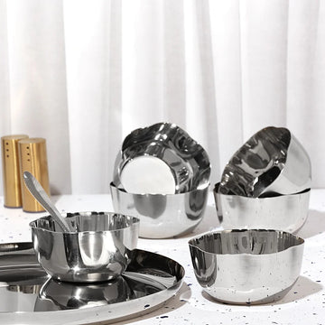 Chakmak Kiwi Bowl Set of 6 | Premium Stainless Steel Bowls for Serving
