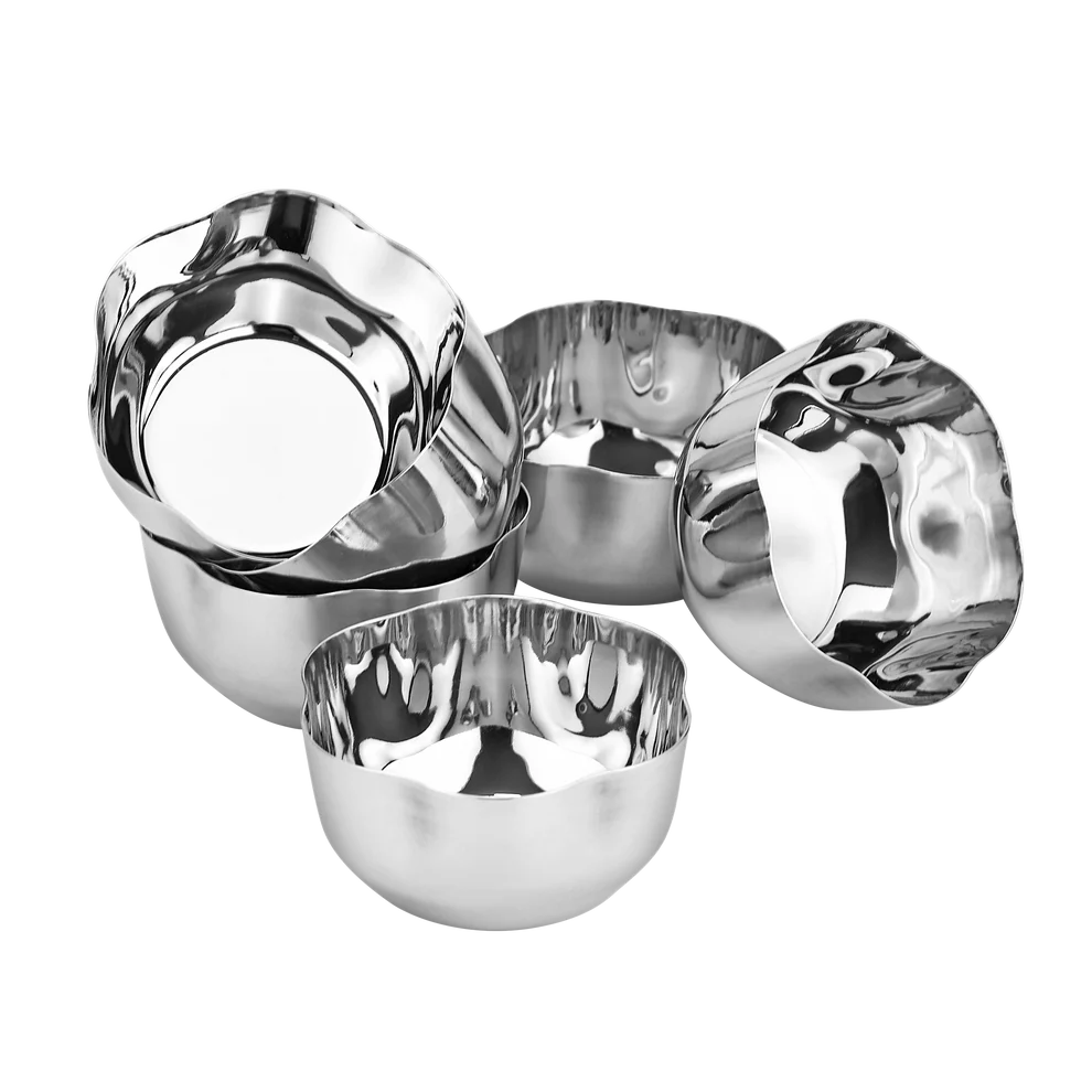 Chakmak Kiwi Bowl Set of 6 | Premium Stainless Steel Bowls for Serving