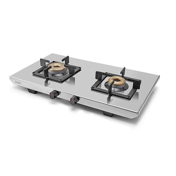 Glen CT1052UTSS 2 Burner Ultra Tuff Stainless Steel Gas Stove with Forged Brass Burners, Ergonomic Knobs & Manual/Auto Ignition