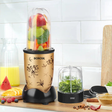 Borosil Nutrifresh PB43 Mixer & Grinder with Stainless Steel Blades - Gold