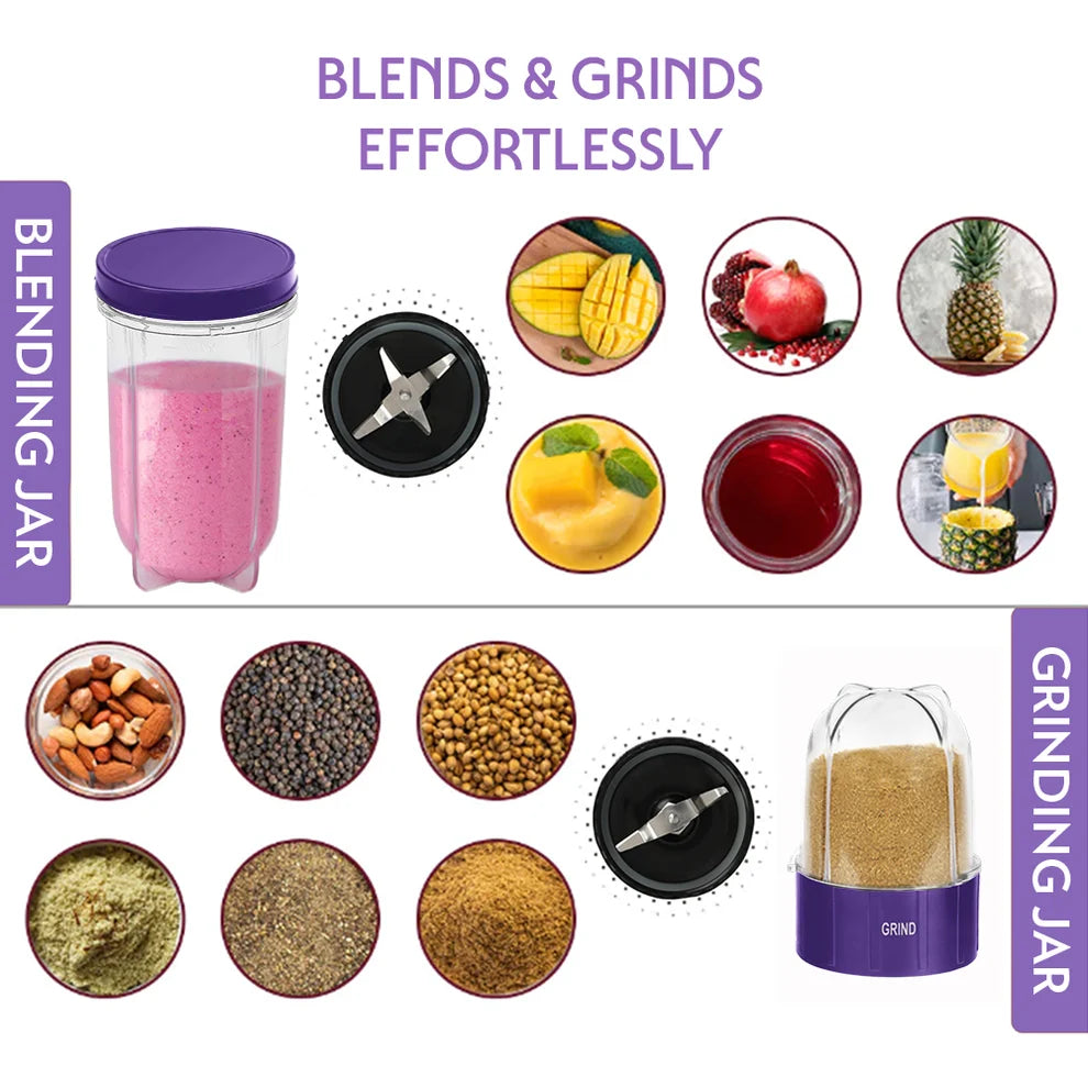 Borosil Nutrifresh PB42 blender & Grinder with Steel Blades - Purple