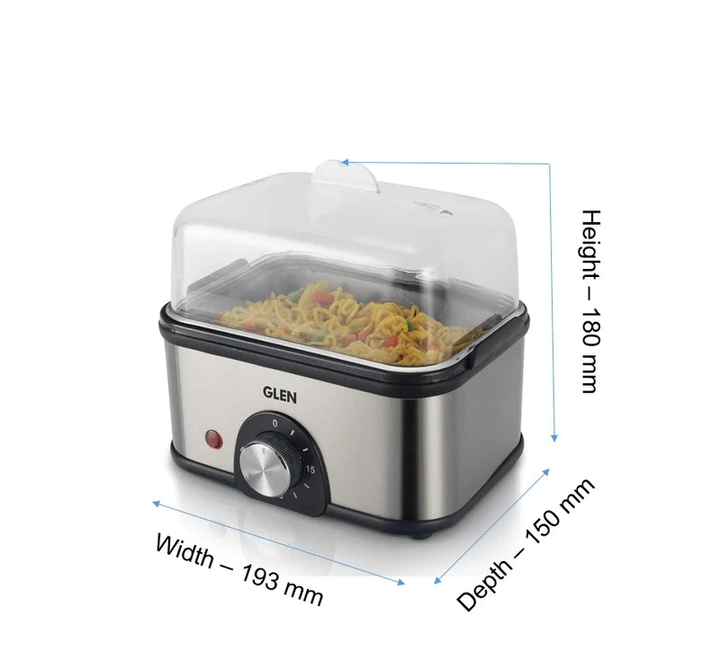 Glen 3 in 1 Egg Boiler Steamer & Multi Cooker, 350W, 8-Egg Capacity (3035MC)