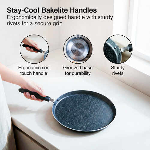 Prestige Omega Granite Non-Stick Dosa Tawa 30 cm | Induction Compatible