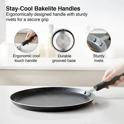 Prestige Omega Deluxe Granite Non-Stick Tawa 28 cm Omni Tawa | Induction Compatible