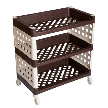 TNT The Next Trend Lexi Multi-Purpose Plastic Storage Organizer with Wheels, Brown