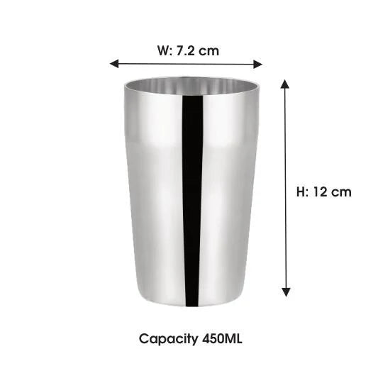 Chakmak Ice Plain Drinking Glass | Stainless Steel - Set of 6