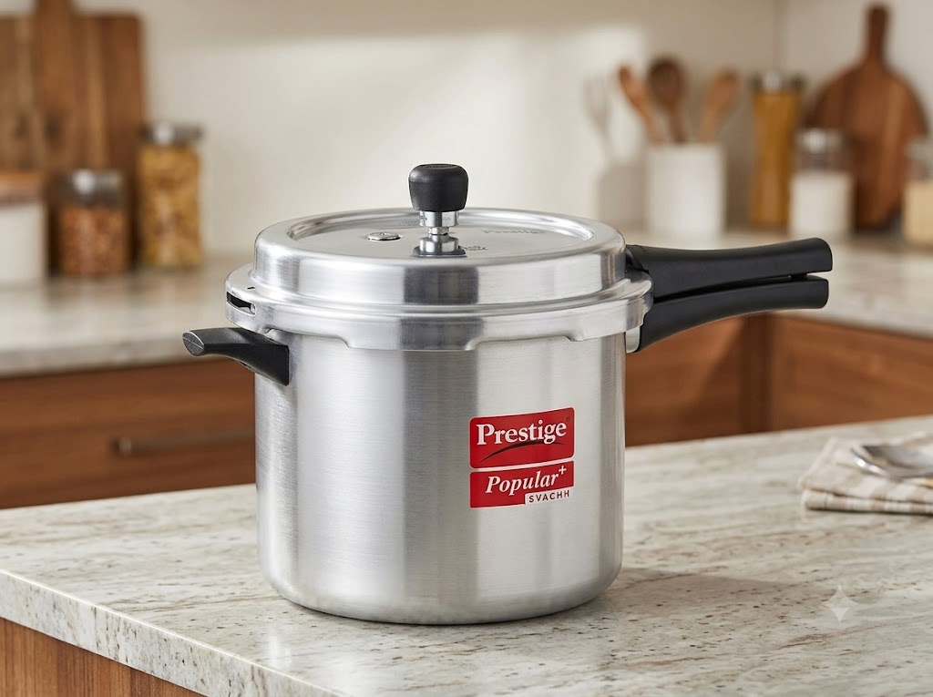 Prestige Popular Plus Svachh Aluminium Pressure Cooker 10 L | Induction Compatible