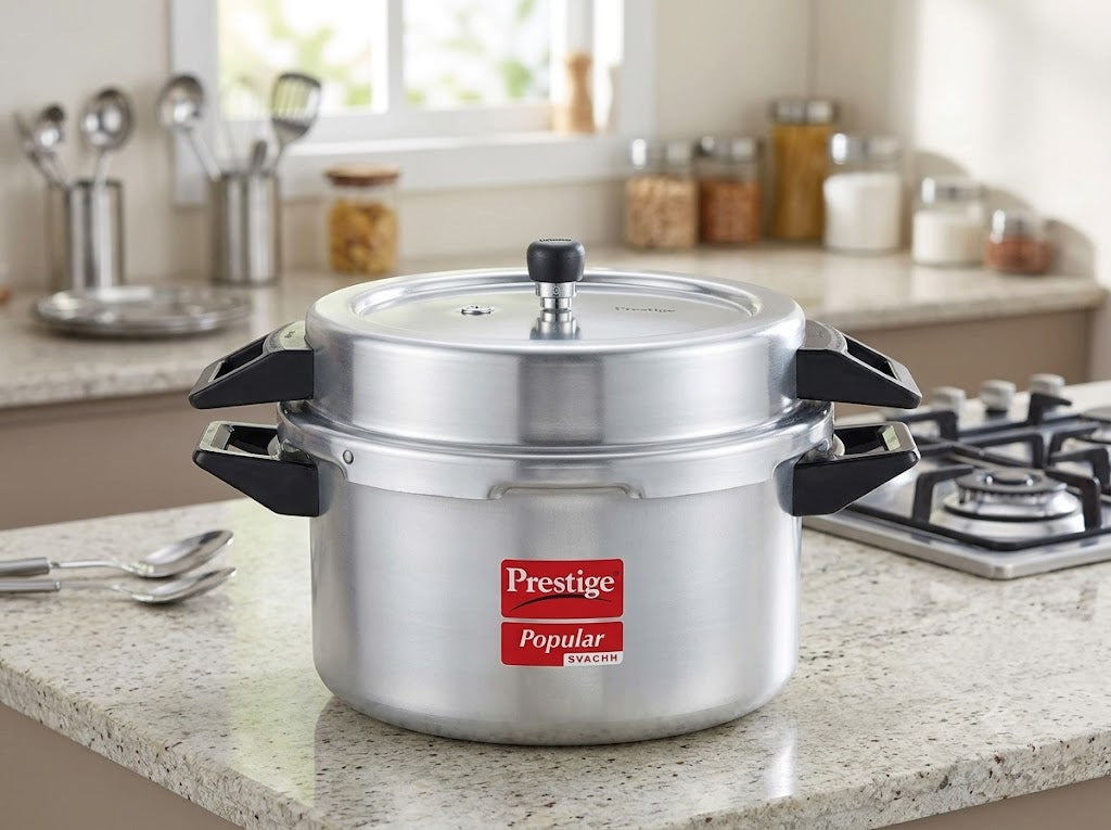 Prestige Popular Svachh Aluminium Pressure Cooker 16 Litre | Deep Lid