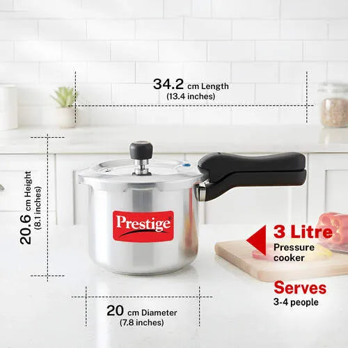 Prestige Svachh Aluminium Pressure Cooker with Anti-Bulge | Multiple Size