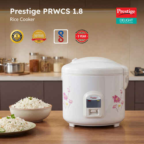 Prestige Electric Rice Cooker 1.8 L with Steamer Basket (Closed Type)