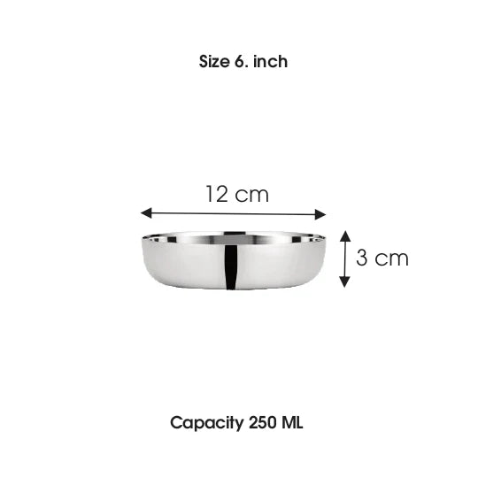 Chakmak Belly Pudding Bowl | Stainless Steel 6 Piece Set