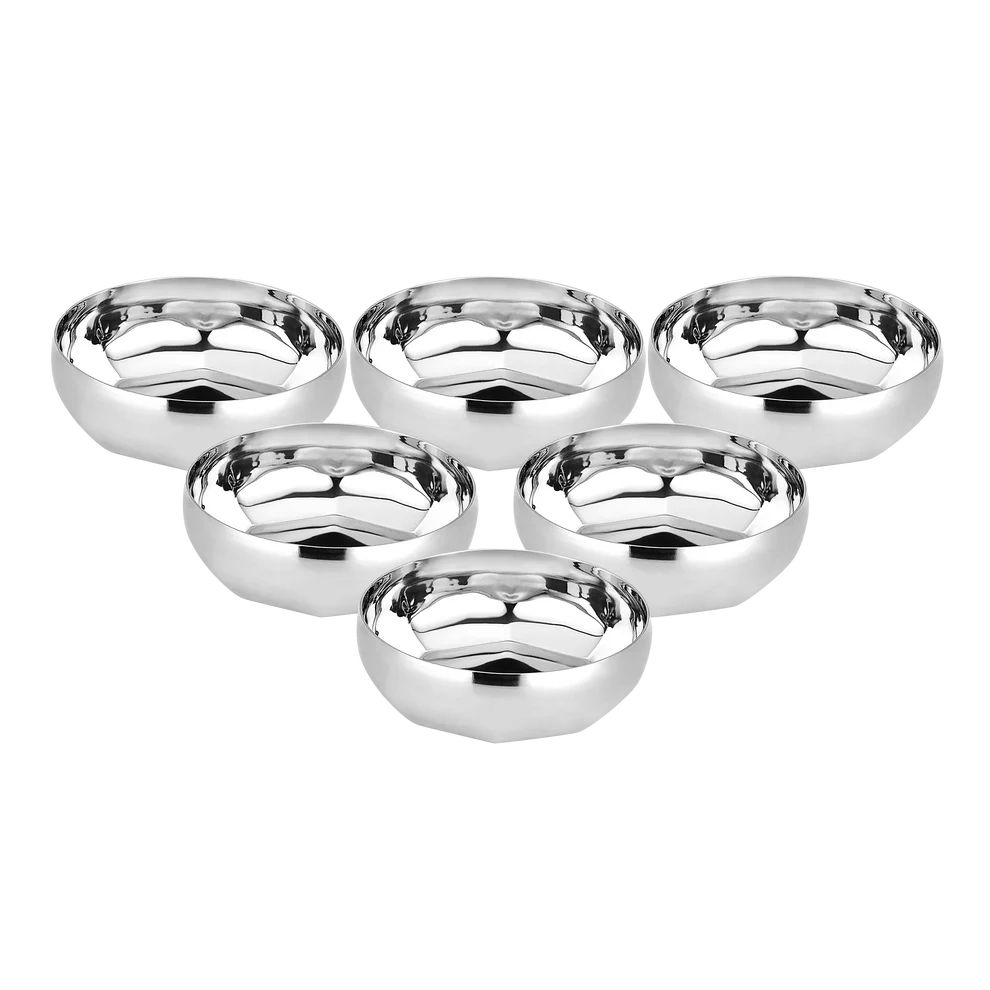 Chakmak Cobra Stainless Steel Pudding Bowl - Set of 6