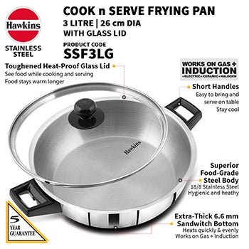Futura Stainless Steel Frying Pan with Glass Lid