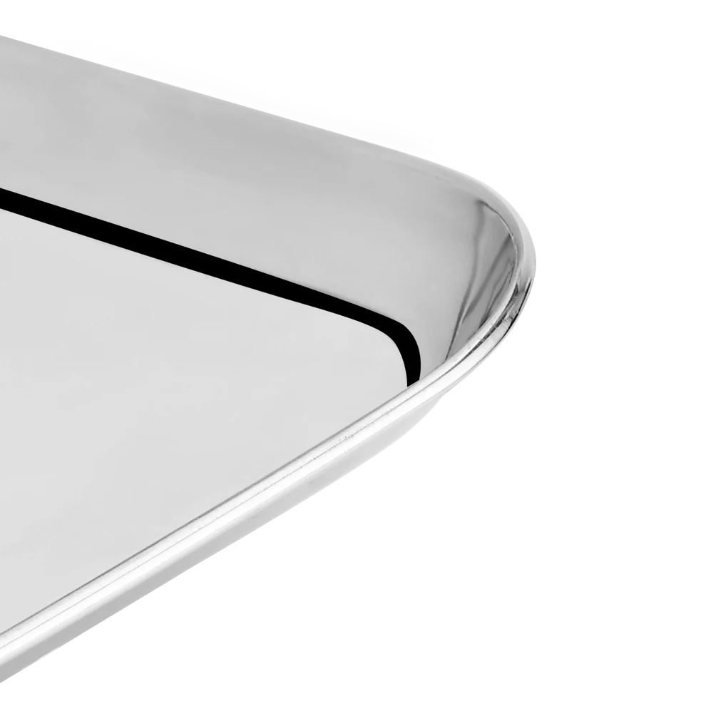 Chakmak Stainless Steel Square Snack Plate | Set of 4