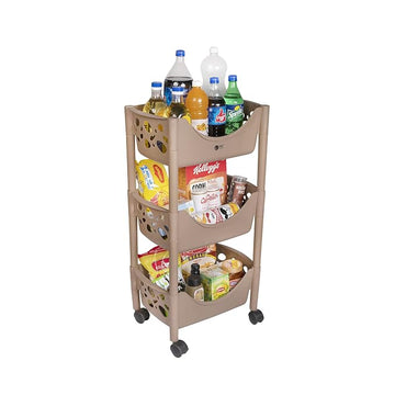 TNT THE NEXT TREND Daisy Plastic Organizer Racks - 3 Layer with Wheels