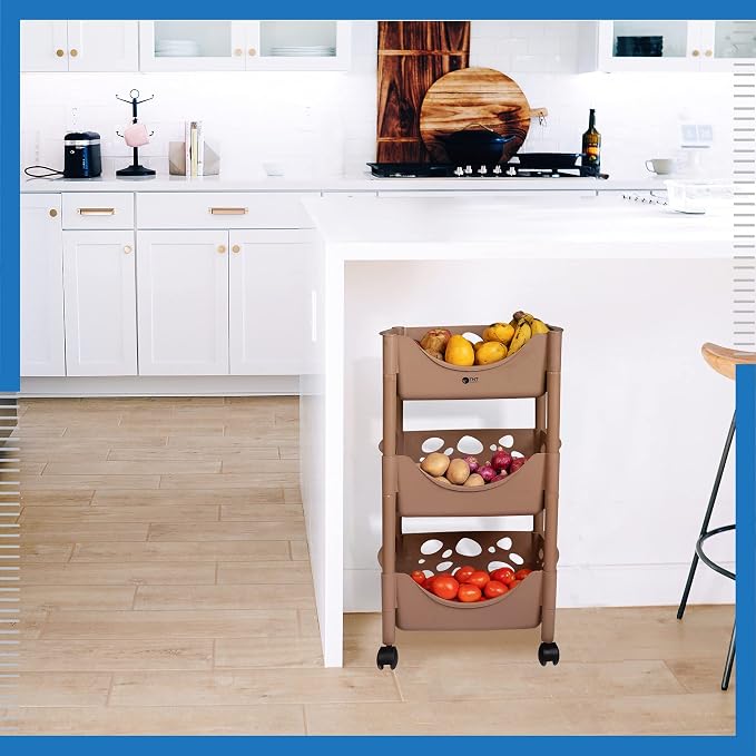 TNT THE NEXT TREND Daisy Plastic Organizer Racks - 3 Layer with Wheels