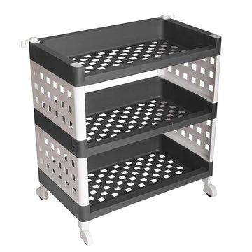 TNT The Next Trend Lexi Multi-Purpose Plastic Storage Organizer with Wheels, Grey