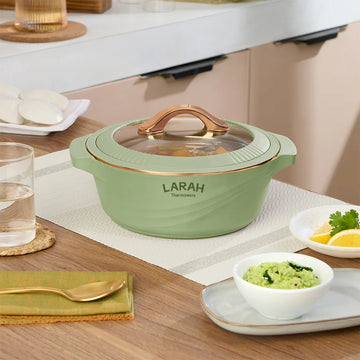 Larah by Borosil Glaze Thermoware Casserole – Green, 1.6 L