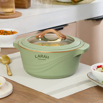 Larah by Borosil Glaze Thermoware Casserole – Green, 2 L