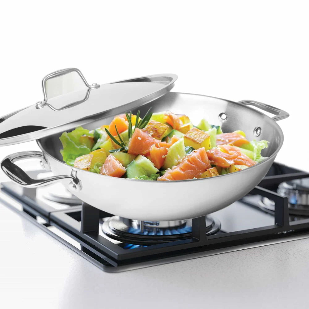 Milton ProCook Tri-Ply Stainless Steel Kadhai with Lid | Induction Compatible