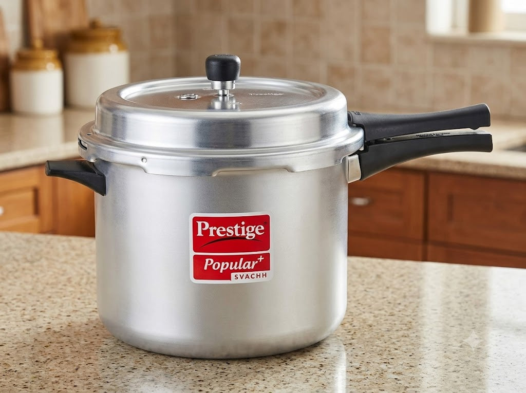 Prestige Popular Plus Svachh Aluminium Pressure Cooker 7.5 L | Induction Compatible
