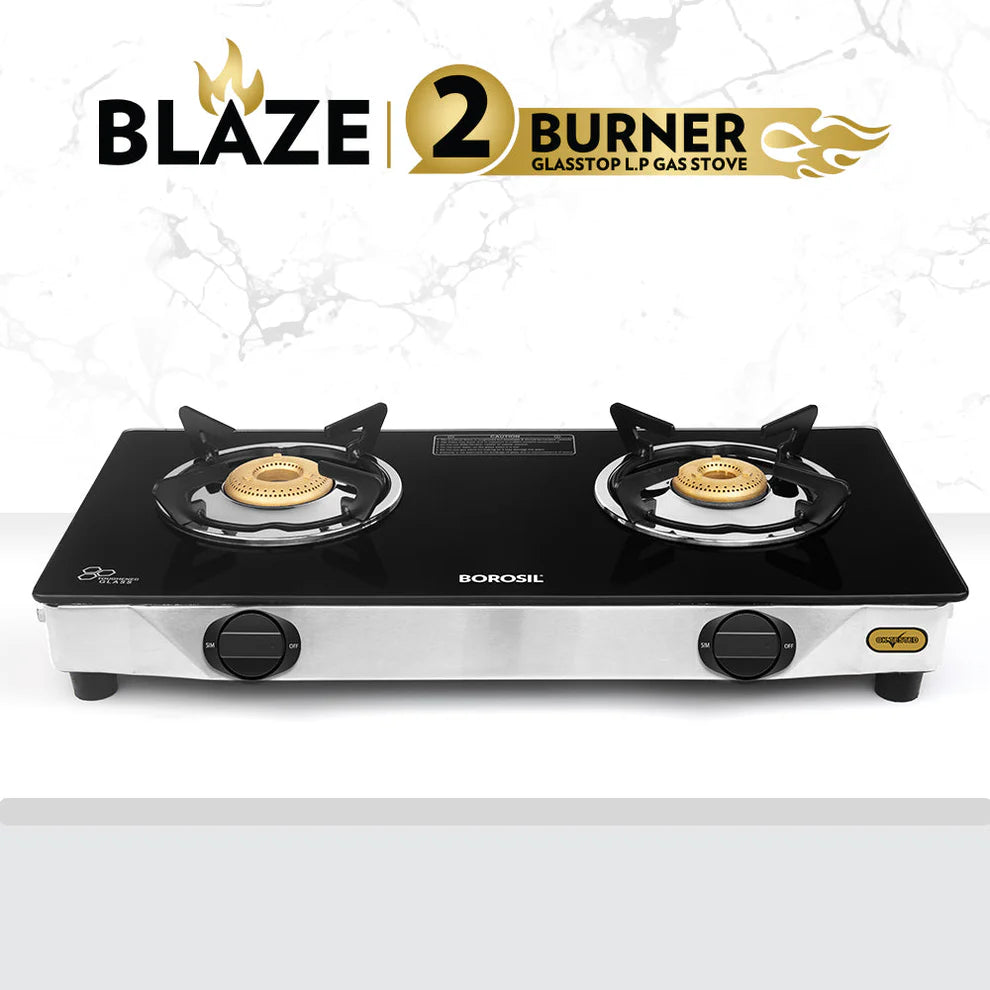 Borosil Blaze 2 Burner Glass Top Gas Stove