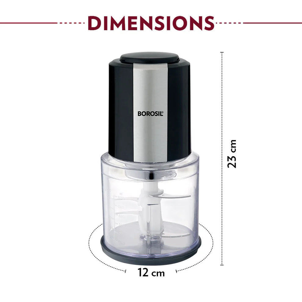 Borosil Chef Delite 300W Electric Chopper with Dual Blade