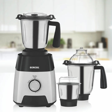 Borosil Silverline W16 750W Mixer Grinder with 3 Stainless Steel Jars