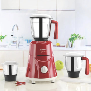 Borosil Star 500W Mixer Grinder – Maroon