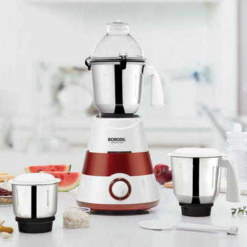Borosil Supermax 750W Mixer Grinder – Red