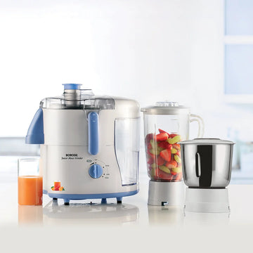 Borosil Primus II 500W Juicer Mixer Grinder with 2 Jars & Stainless Steel Juicer Mesh