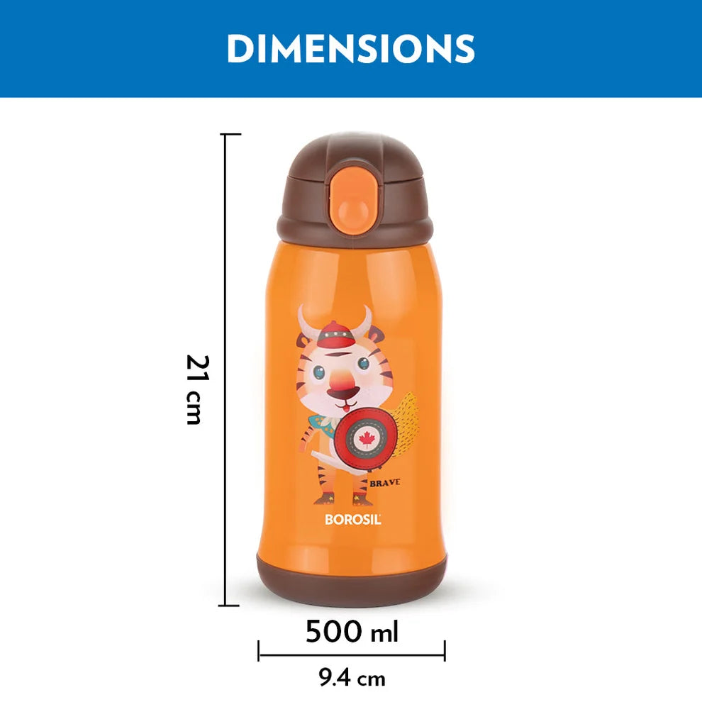 Borosil Tigry Kids Stainless Steel Sipper