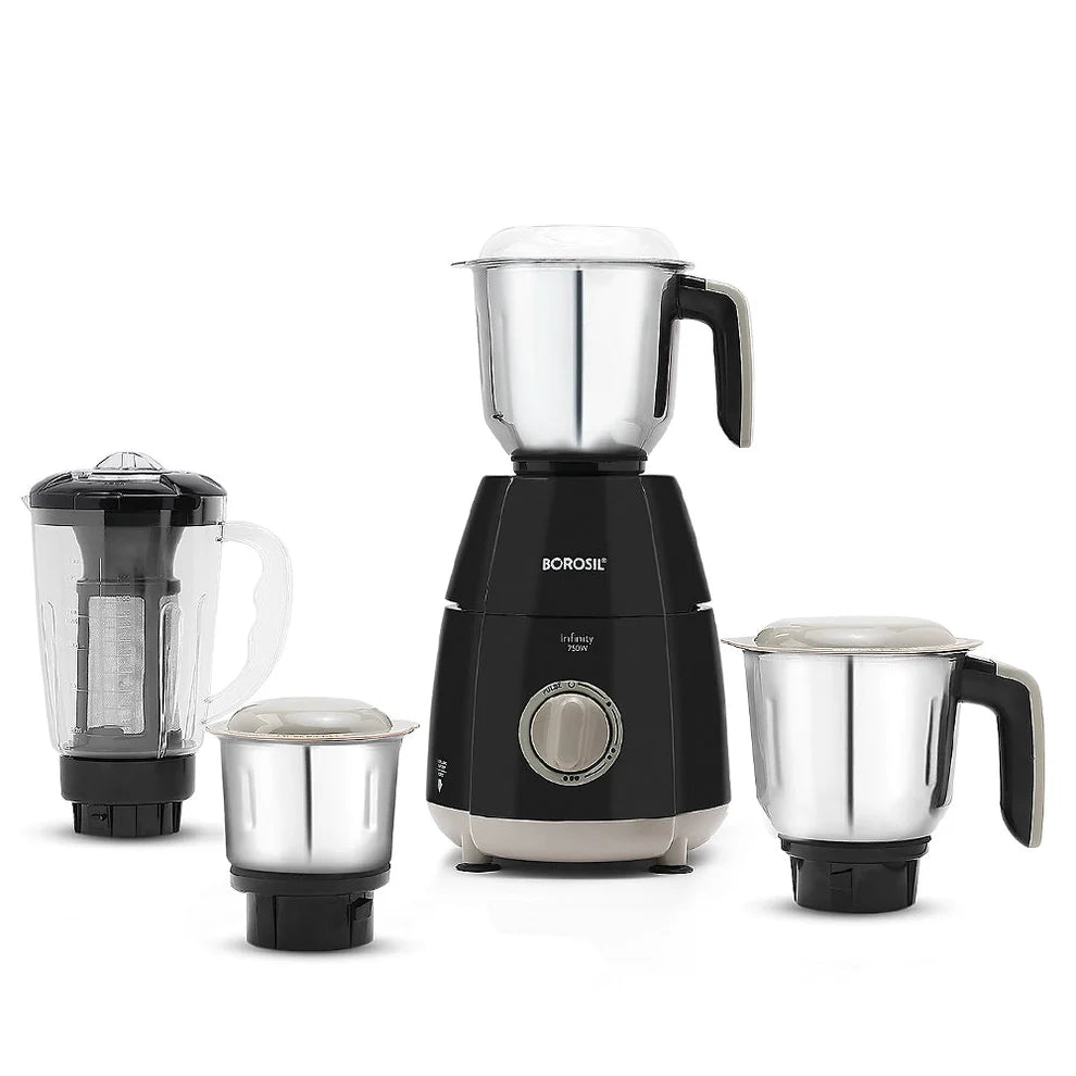 Borosil Infinity 750W Mixer Grinder with 4 Jars