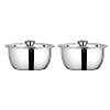 Chakmak Stainless Steel Serving Bowl |  Set of 2 with Lids