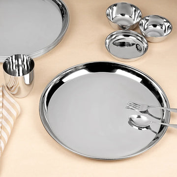 Chakmak Stainless Steel Kanchan Thali - Set of 6