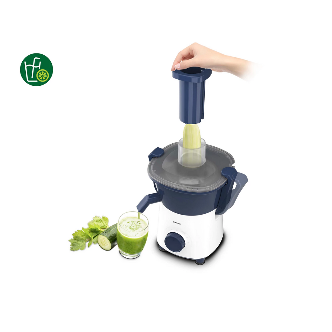 Philips Fruit Juicer HL7566/00 | Powerful 500-Watt Juicer | Deep Azure